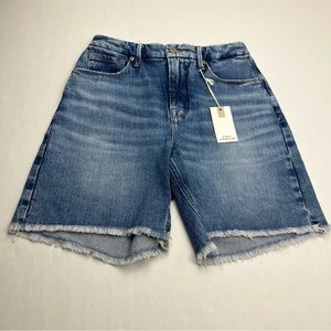Good‎ American Good 90s Bermuda Short Blue Denim Jean Womens Size 2 / 26 NEW